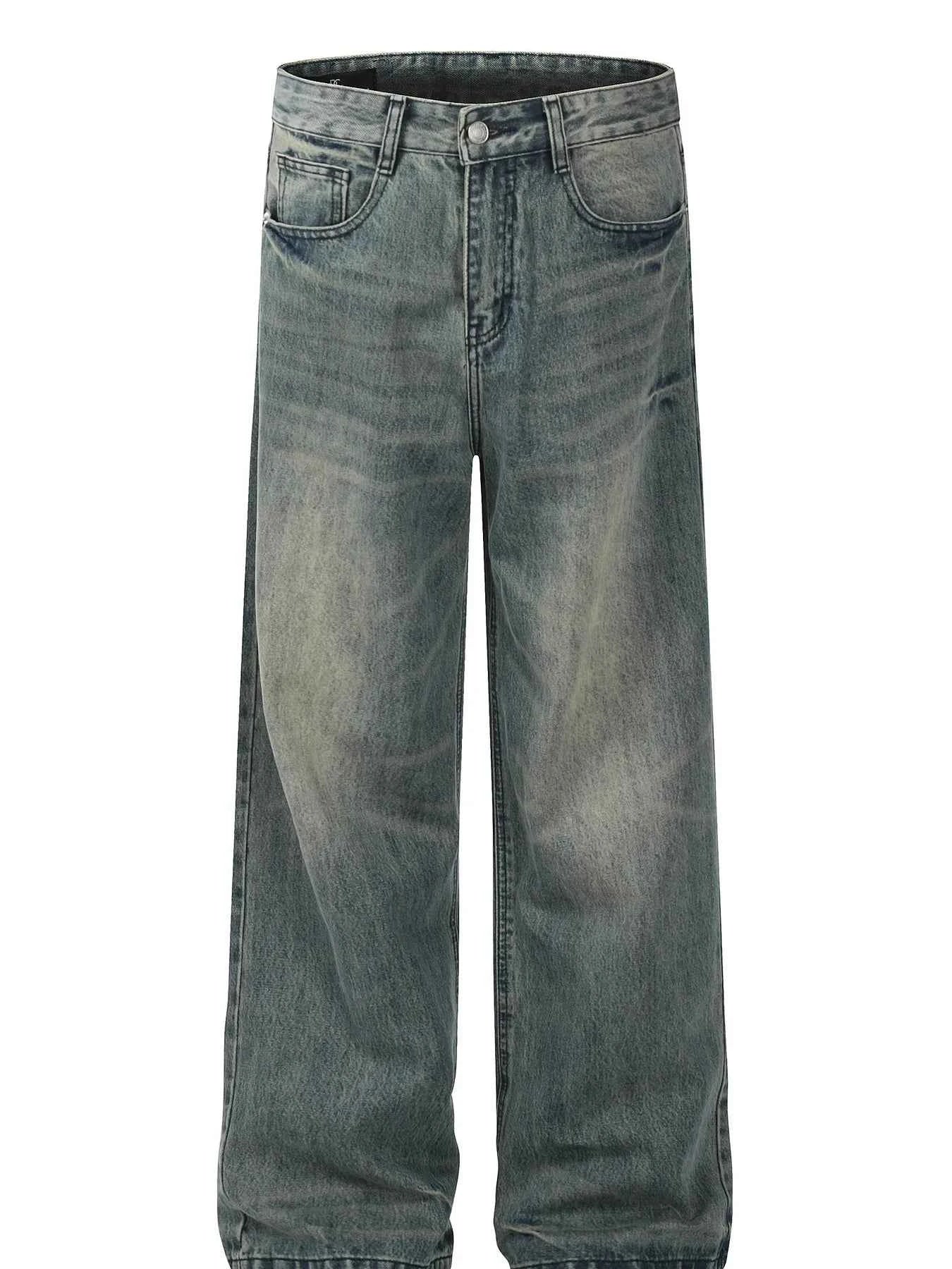 Men's Vintage Washed Wide-Leg Jeans